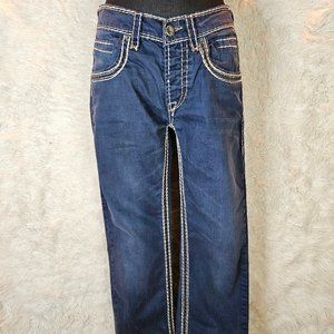 Pascucci Men's Straight Legs Deep Stitches Denim Jeans W33/L34